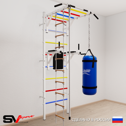 Шведская стенка Sv Sport усиленная 6451 (Турник рукоход/Брусья/Канат/Лестница/Цепь/Мешок 15кг)