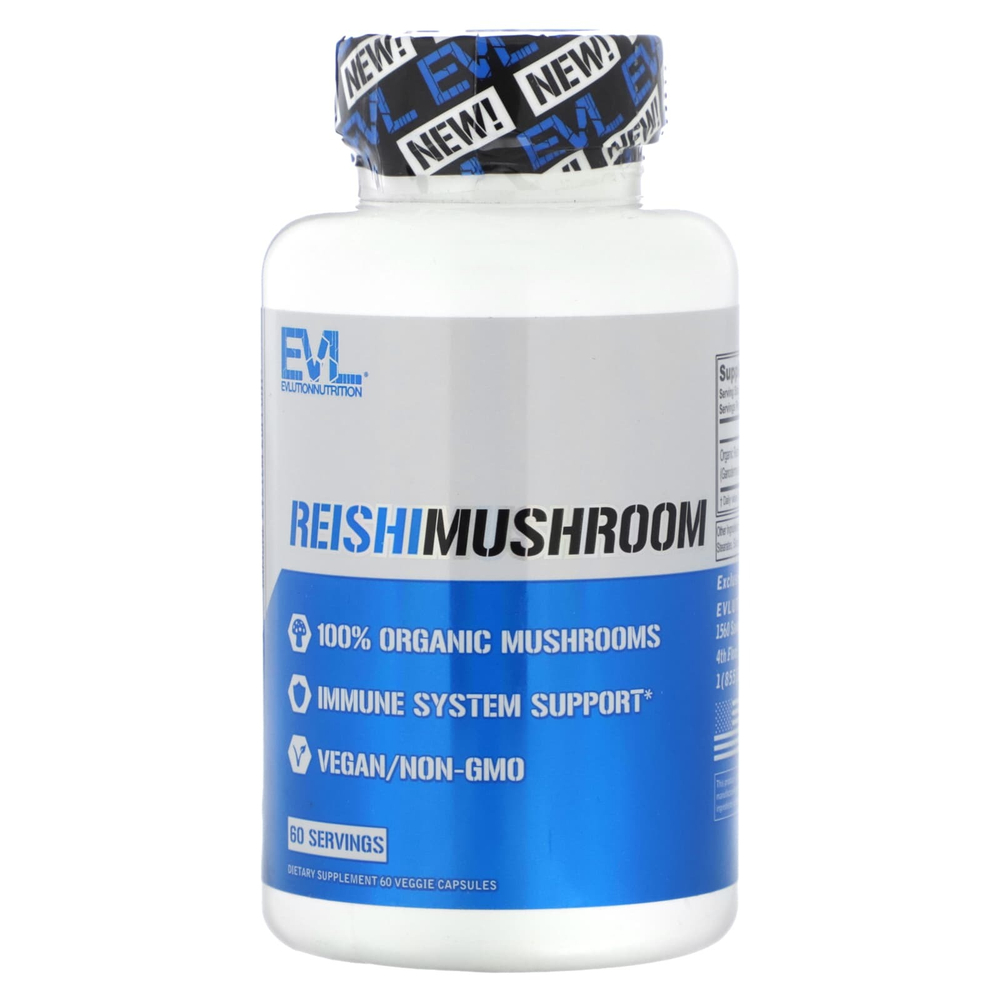 EVLution Nutrition, Гриб рейши, 500 мг, 60 растительных капсул