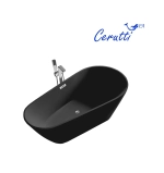 Ванна MIMI170MB акриловая (1700x800x600) отдельностоящая, черная матовая, со сливом-переливом Ceruttispa