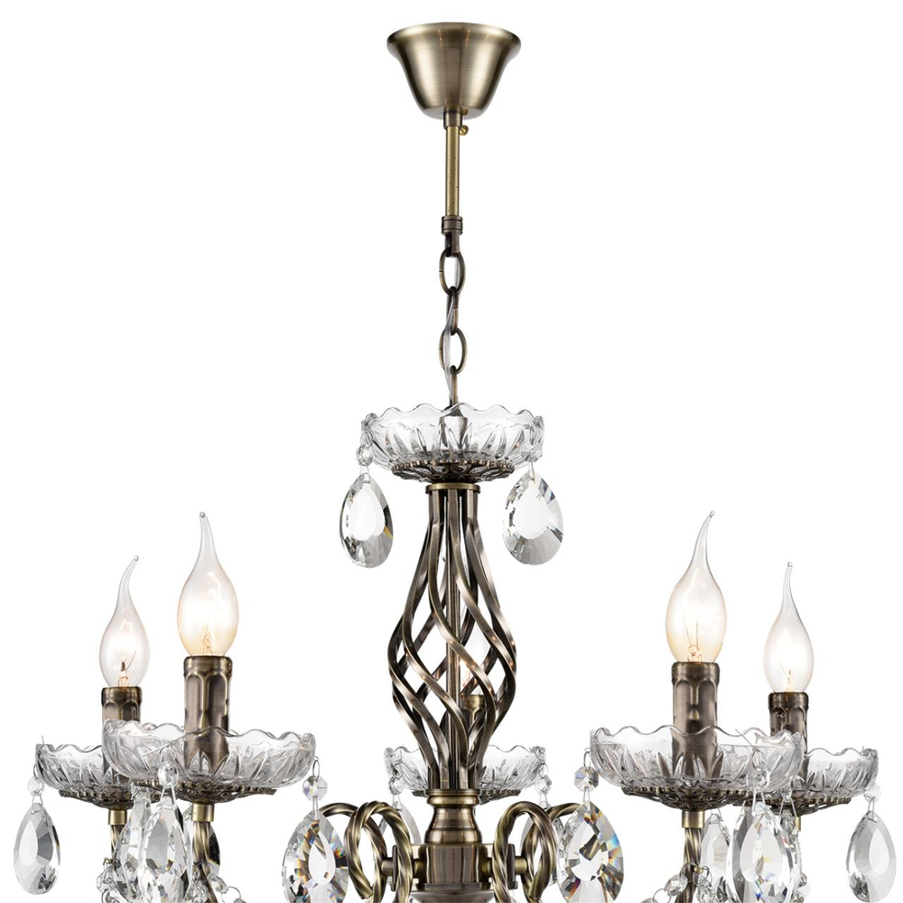 8190/5 CLASSI LN26 094 античная бронза, металл/хрусталь Люстра E14 5*40W 220V LINN