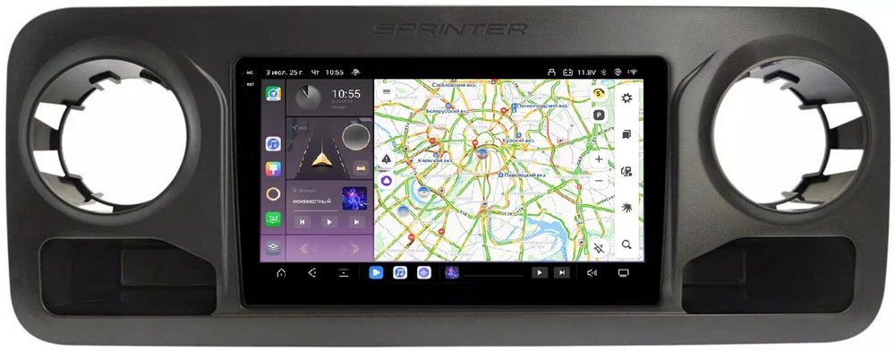Магнитола для Mercedes-Benz Sprinter 2018-2024+ - Carmedia SF-1021 (кнопки и крутилки) Android 13, TS20, 6+128Гб, CarPlay, 4G SIM-слот