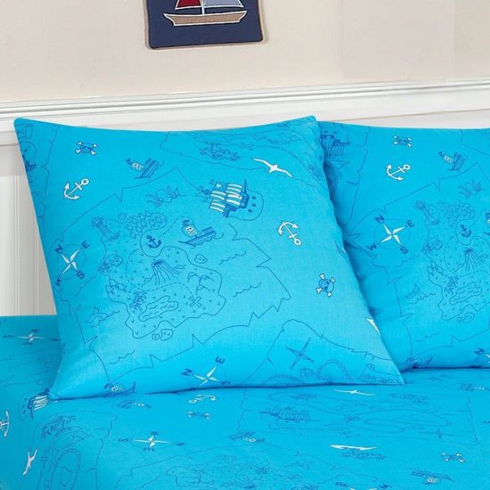 Полуторный комплект детского постельного белья Морской бой бязь