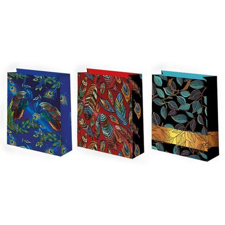 Пакет подар. бумажн. 18*23*10 см, 210гр/м2 Микс, отделка фольгой