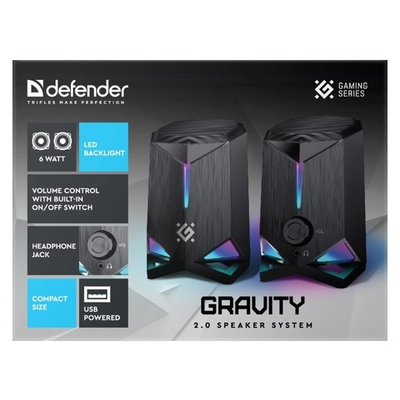Колонки 2.0 Defender Gravity черные