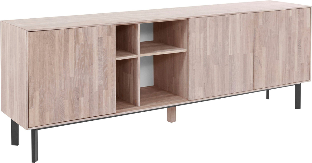 Комод 200х42х71 Виби, для вещей и одежды, массив дуба, тумба под телевизор на металлических ножках в стиле лофт, Dipriz