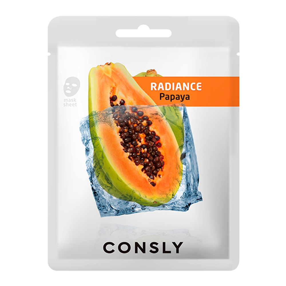 Тканевая маска с экстрактом папайи CONSLY Radiance Papaya Mask Pack