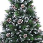 Ёлка «Сказочный лес» 270 см,ПВХ+леска, с белым напылением+шишки (2407 веток)