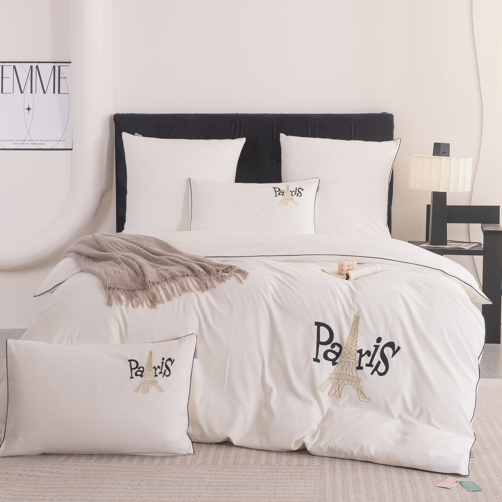 КПБ Mood of Paris на резинке MPR007, Евро, 4 наволочки, простынь 160*200*35