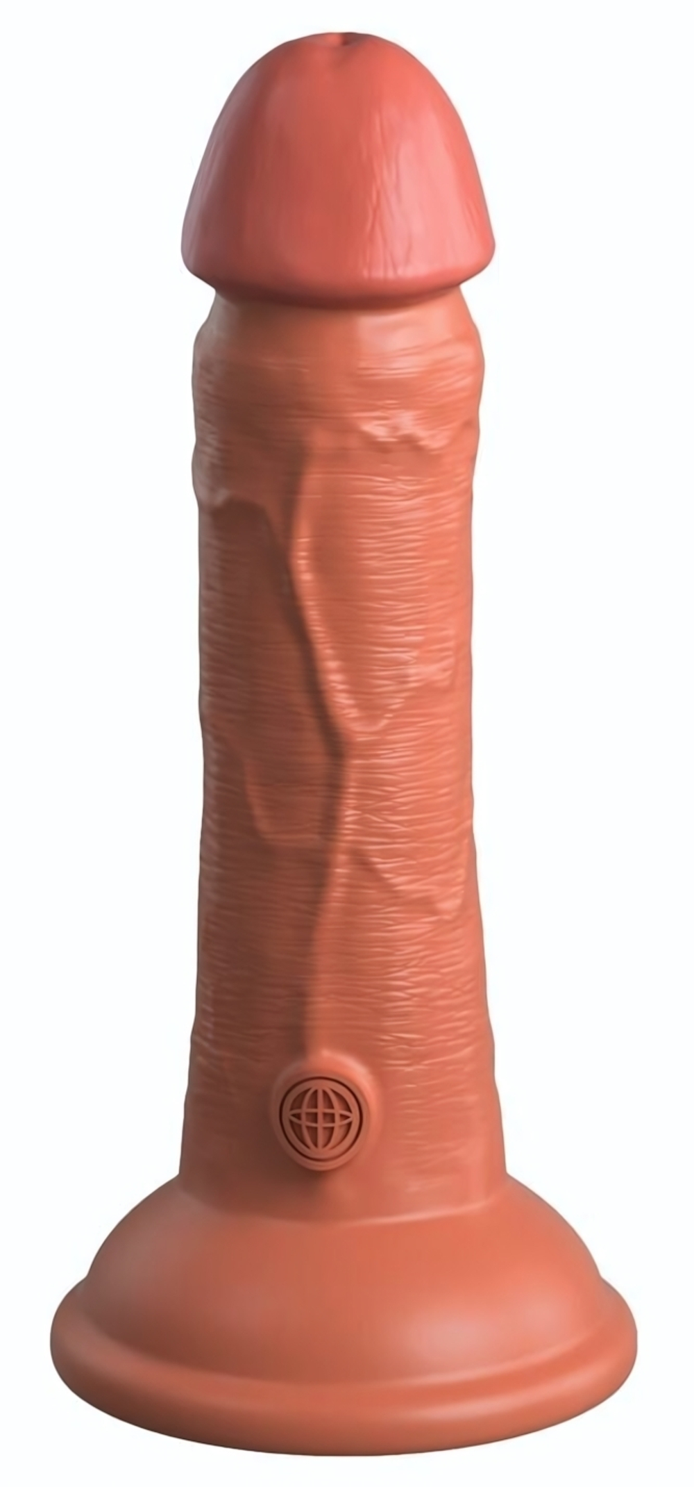 Фаллоимитатор цвета карамели 6 Vibrating Silicone Dual Density Cock - 17,8 см. (Цвет: карамель (темно-бежевый))