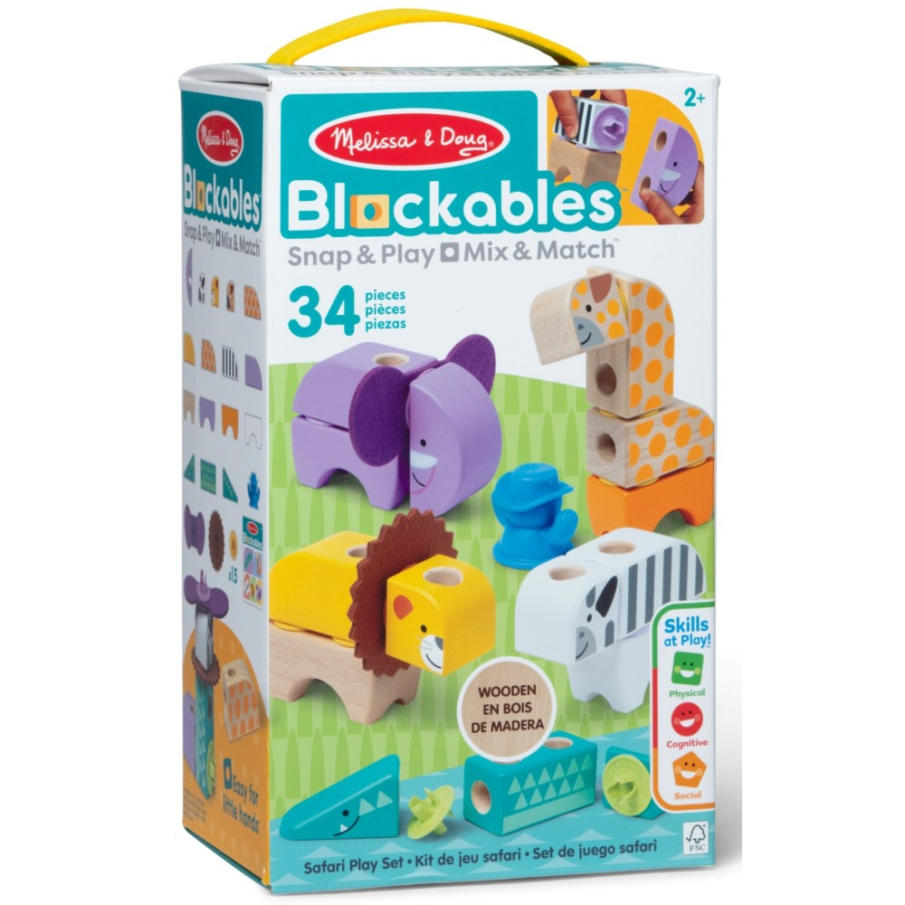 Melissa & Doug - KLOCKI Blockables Деревянные животные сафари 34 элемента 20155261
