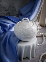 Сахарница с крышкой 210 мл, d 9 см h 8,4 см, фарфор, Primavera