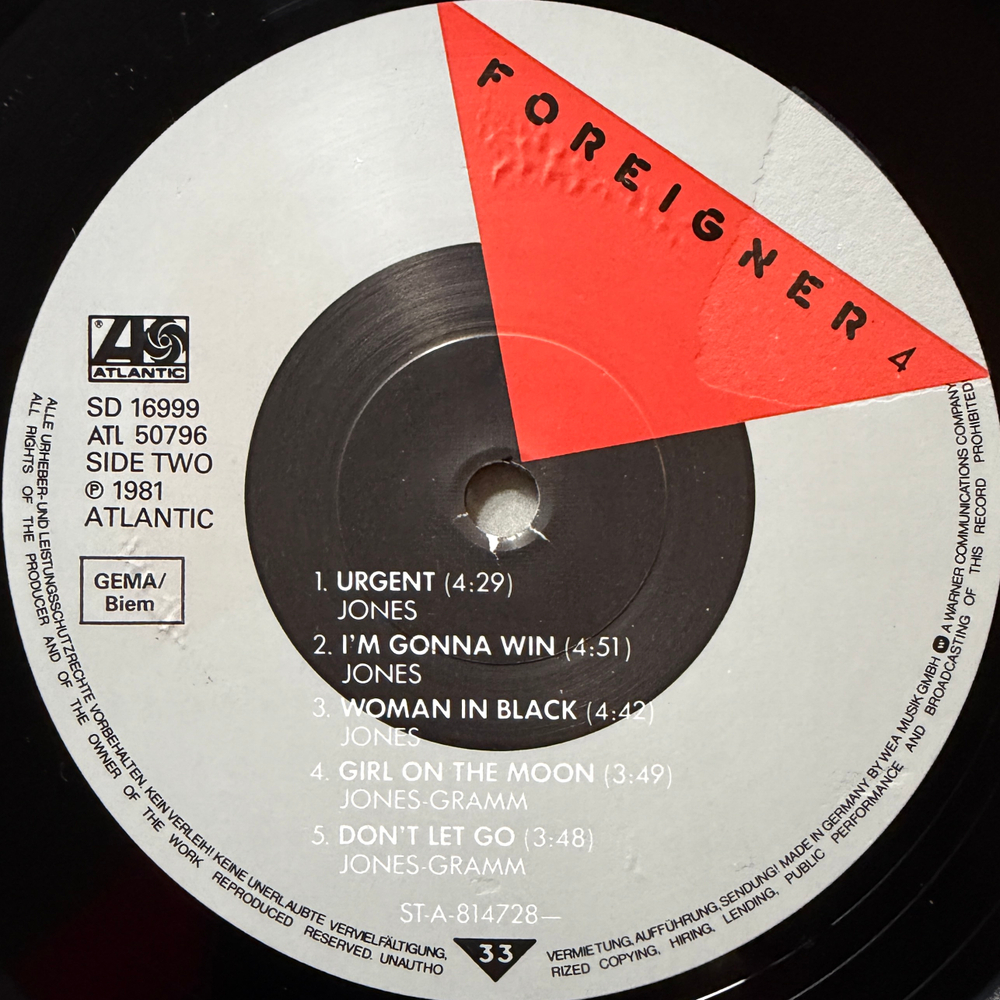 Foreigner - 4 (Германия 1981г.)