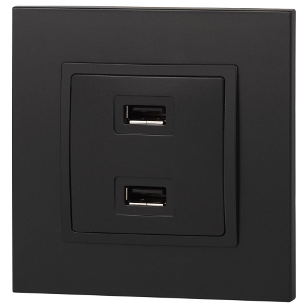 14-4110-05 ЭРА Устройство зарядное USB, 230В/5В-2100мА, IP20, Эра Elegance, антрацит | Elegance Антрацит