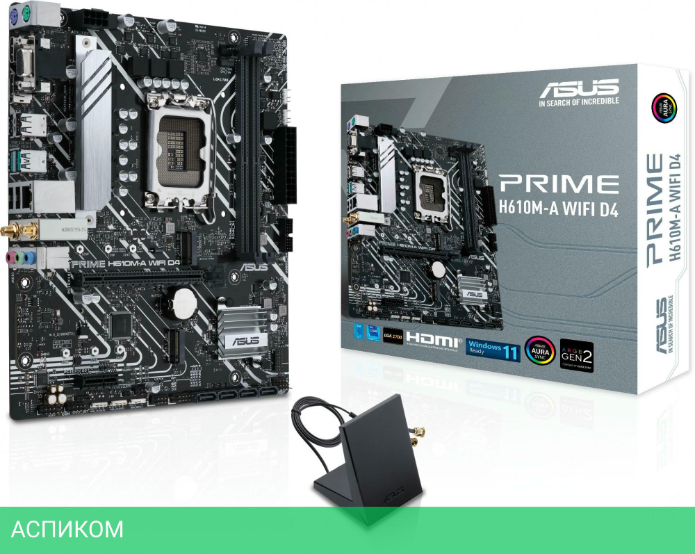 Материнская плата Asus Prime H610M-A WIFI D4 (90MB1C80-M0EAY0)