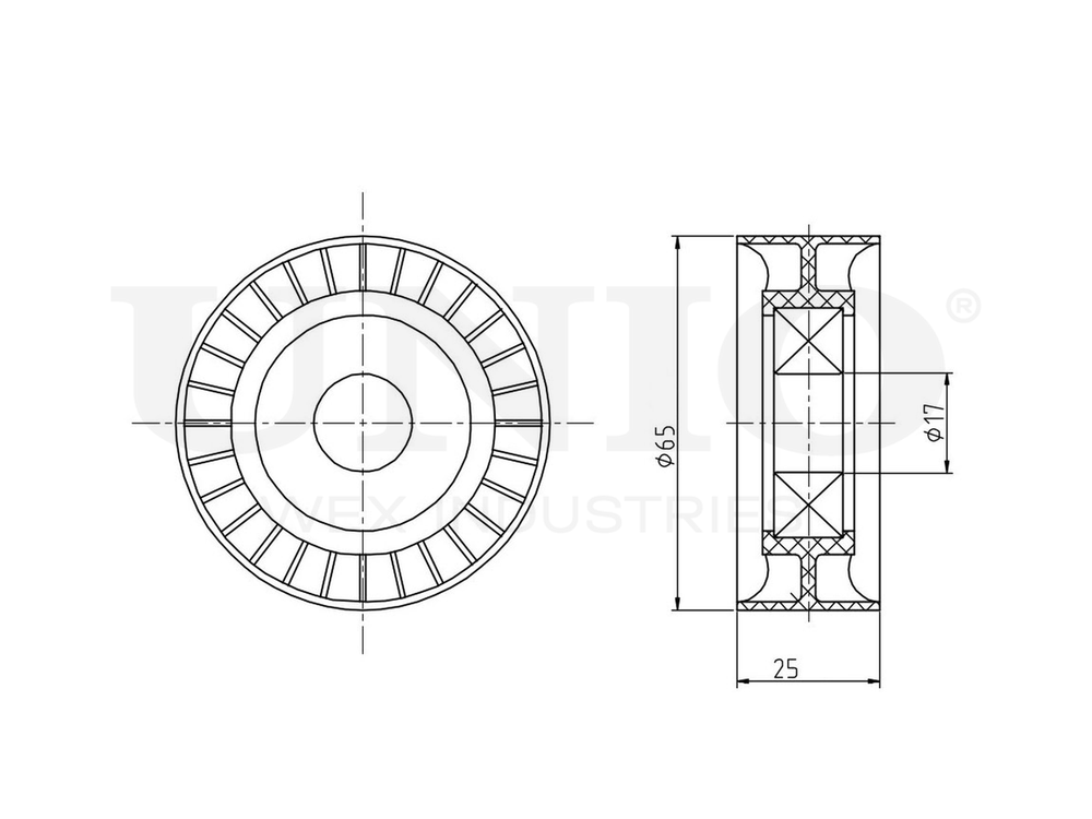 Ролик натяжной приводного ремня UNIO TNS-10023