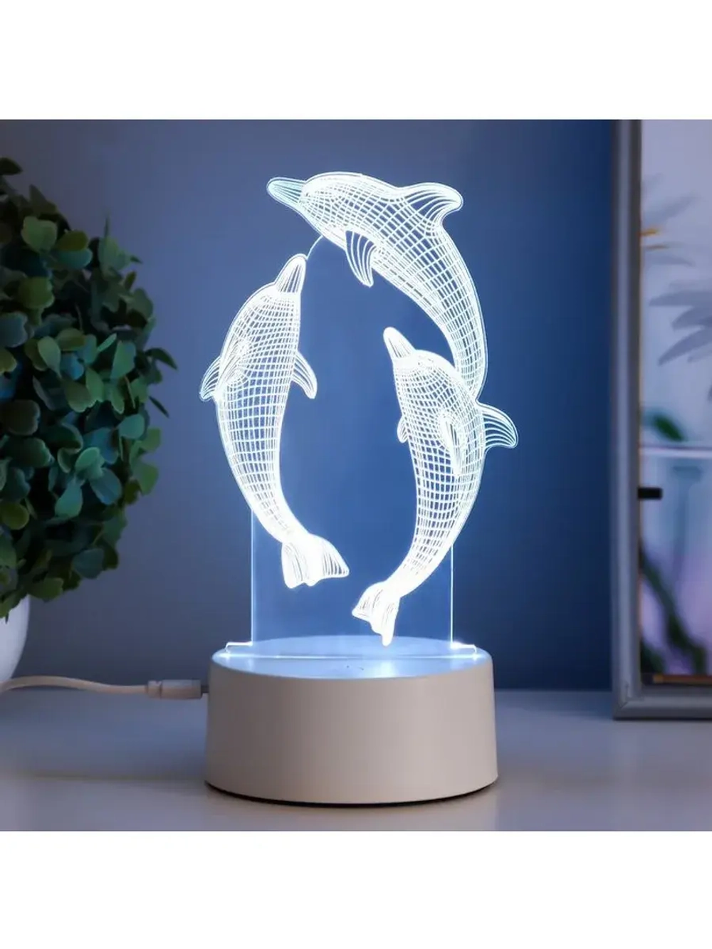 Светильник сенсорный «Дельфины» LED 7 цветов USB/от батареек
