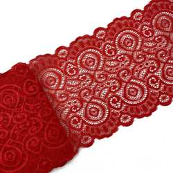 Кружево эластичное красное 17 см