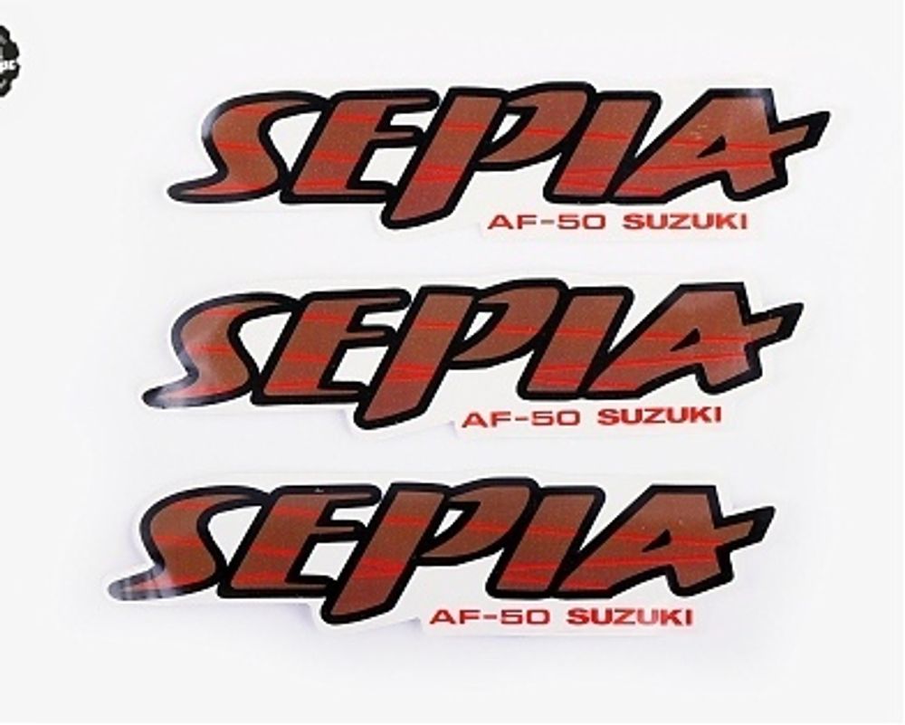 Наклейки (набор) Suzuki SEPIA AF50 (15x4см, 3шт) (#0173)