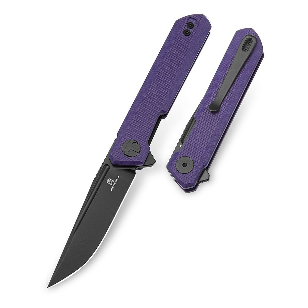 Нож складной Bestechman Mini Dundee сталь D2, рукоять G10 фиолетовая