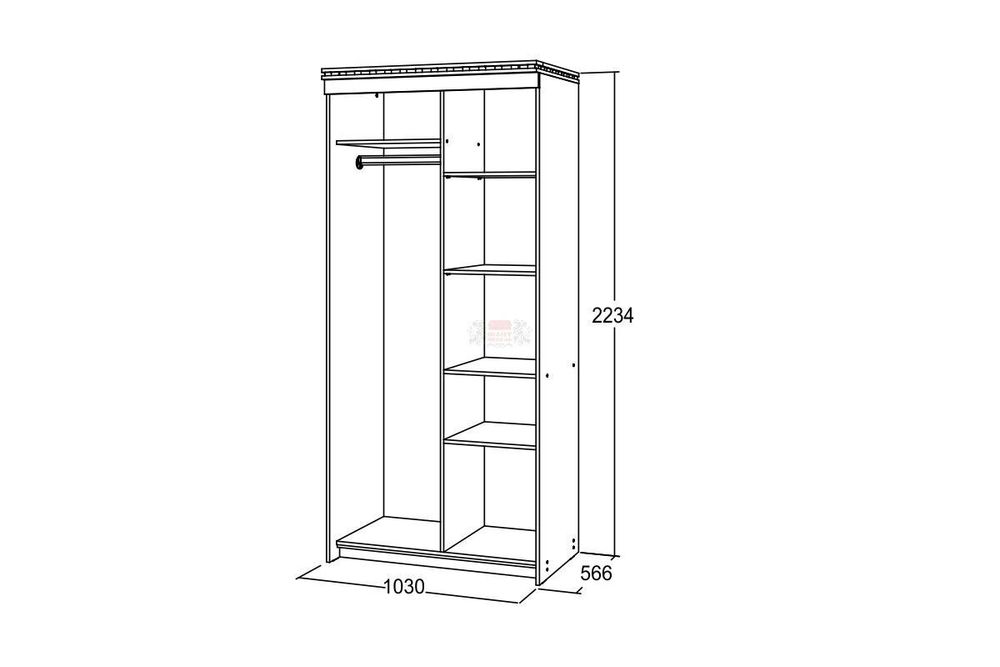 Ольга-13 Шкаф-купе 2-х ств.