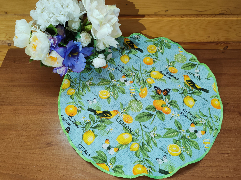 Полотенце кухонное, круглое, 2 шт, вафельное полотно