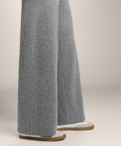 OYSHO Брюки прямого кроя из 100% кашемира, серый меланж