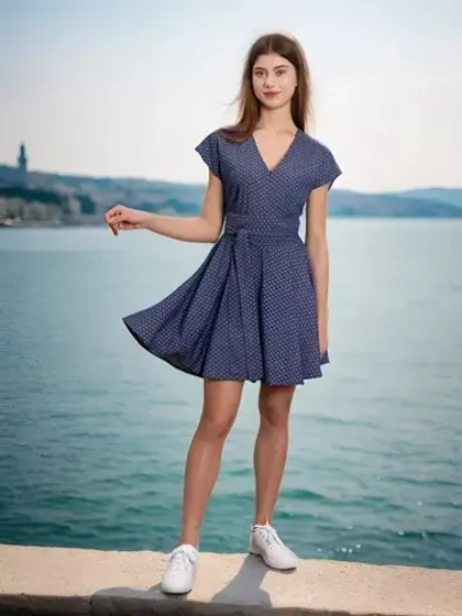 Комбинезон летний с шортами в горошек