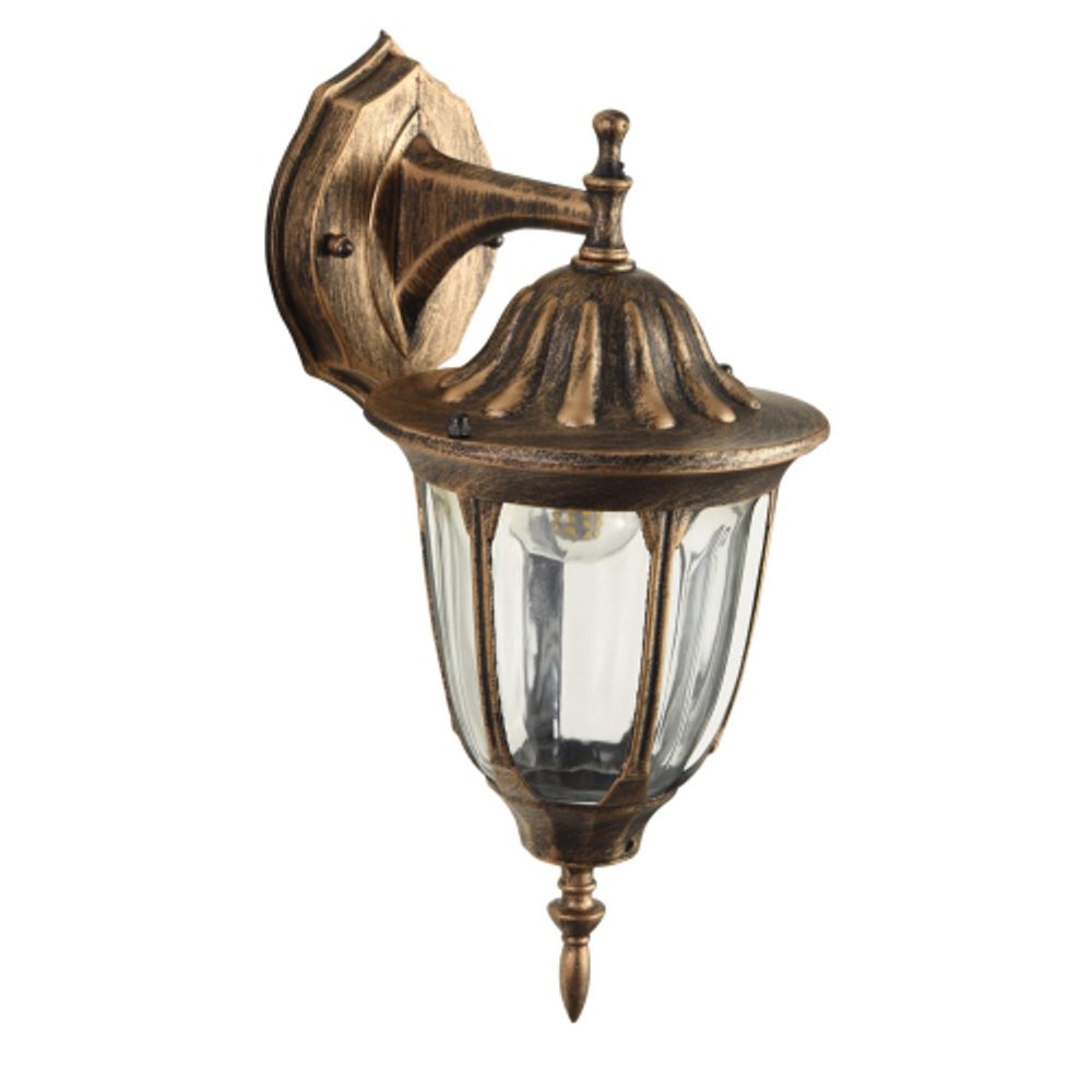 Светильник уличный настенный ЭРА «Галатея» GBW-105-1-BR-0380 230В Е27 IP54 бронза вниз | Садово-парковые светильники