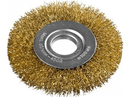 Щетка дисковая Dexx для УШМ (Ø22мм), витая стальная латунированная проволока 0,3мм, Ø125