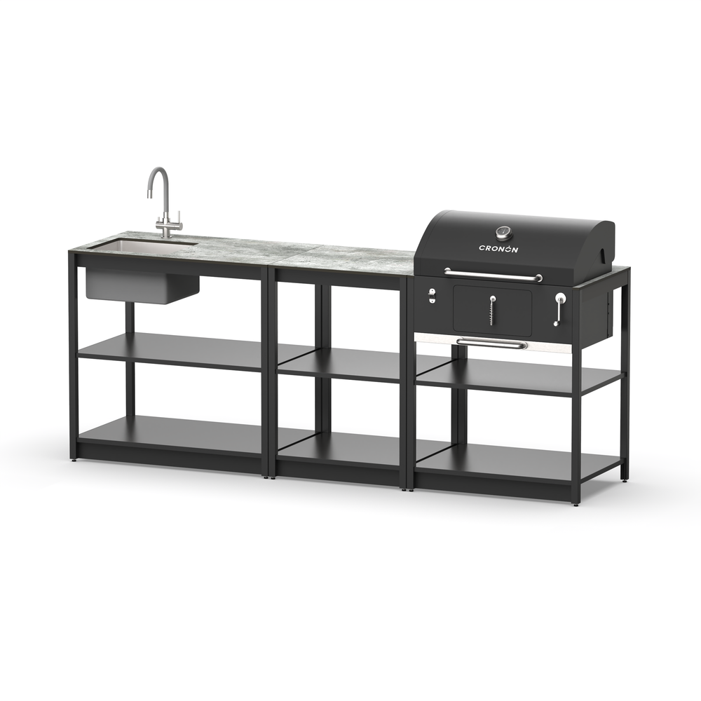 Мангальный комплекс Lounge M-104SB, 2.3 м, черный/серый каспий