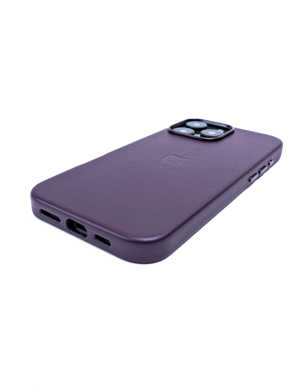 Кожаный чехол Leather Case iPhone 16 Pro MAX Dark Cherry Темно-Фиолетовый