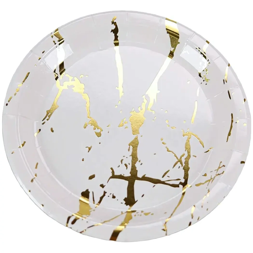 Набор бумажных тарелок «Белый мрамор», 18 см, 6 шт