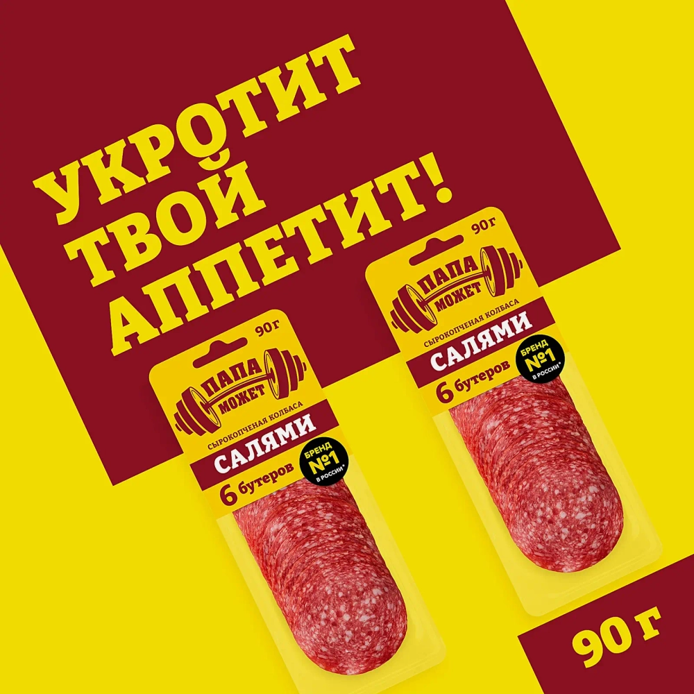 Колбаса Папа может Салями сырокопченая нарезка 90г