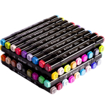 Набор скетчмаркеров DUO Alingar, 36 цветов, основные, пулевидный/клиновидный 1-6 мм, спиртовая основа, сумка-чехол с ПВХ каркас-ячейками