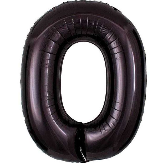 FM Шар 40" / 102 см "Цифра 0" Черный (БГ-60)