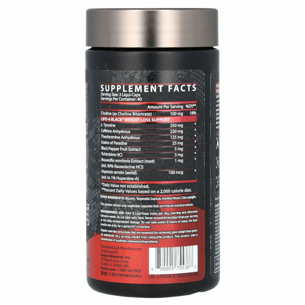 Жиросжигатель Nutrex Lipo-6 Black 120 капсул