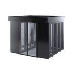 Холодный коридор, шириной 1200мм, высотой 2120, глубиной шкафов 800мм и глубиной коридора 1,7 м, с автоматическими дверями, и задней панелью