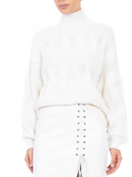 Женская кожаная юбка белая на шнуровке