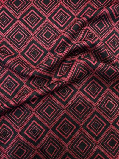 Трикотаж п/а с шерстью и эластаном Ermanno Scervino с черно-бордовым геометричным принтом