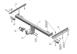 Фаркоп для Chevrolet Aveo седан 2012-2015 Тип шара: A. Нагрузки: 1250/50 кг, CV 11