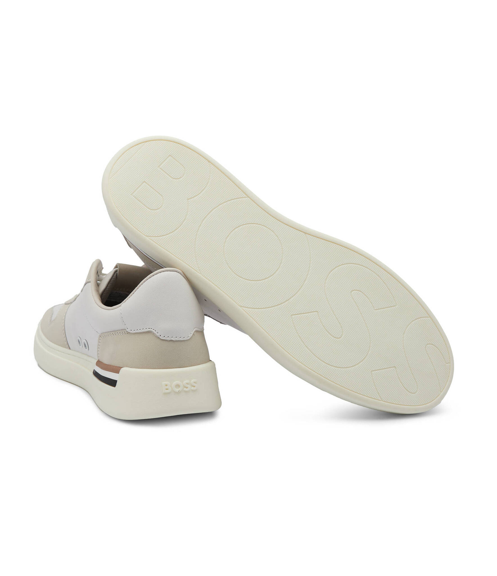 Кожаные кроссовки clint_tenn_nult BOSS BLACK - экрю(50517303)