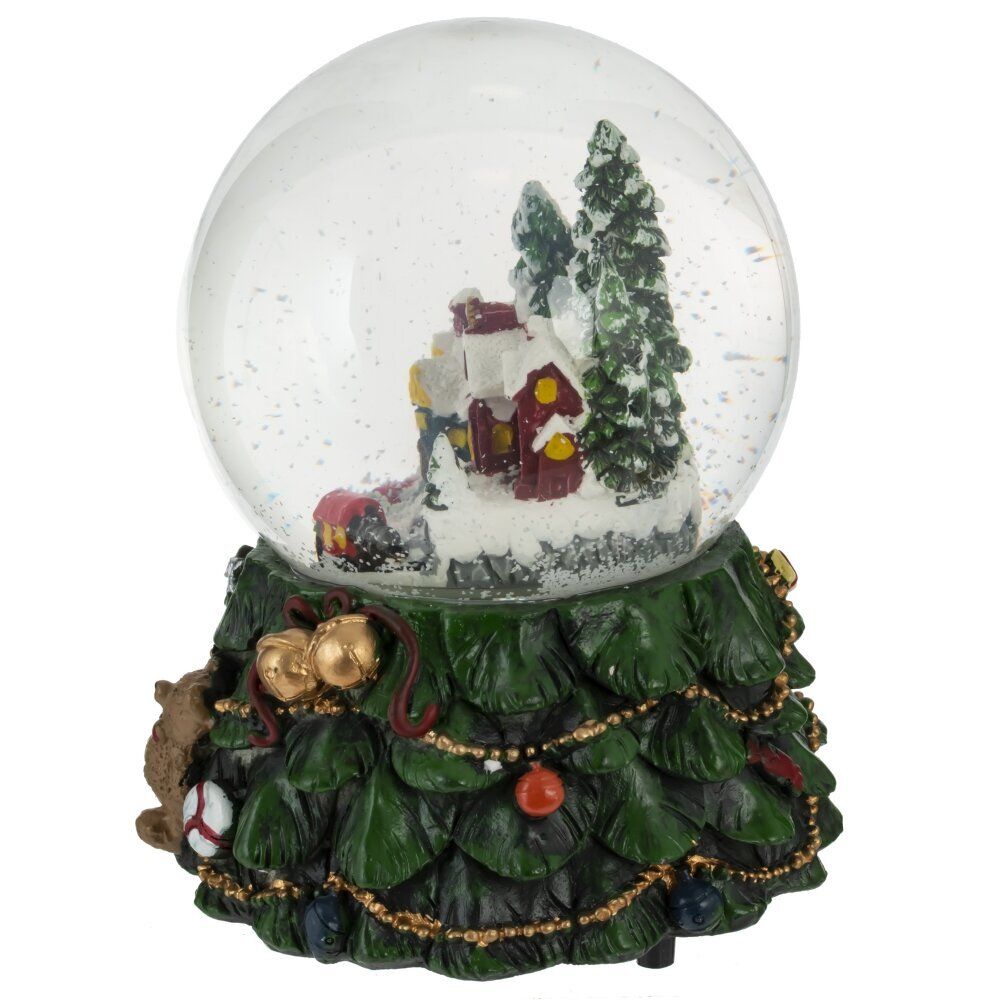 GAEM Фигурка декор в стекл шаре "Домики" (подсв, муз, вьюга, AAAх3 н/п), D 9.5 см, L11,5 W11,5 H15,5 см