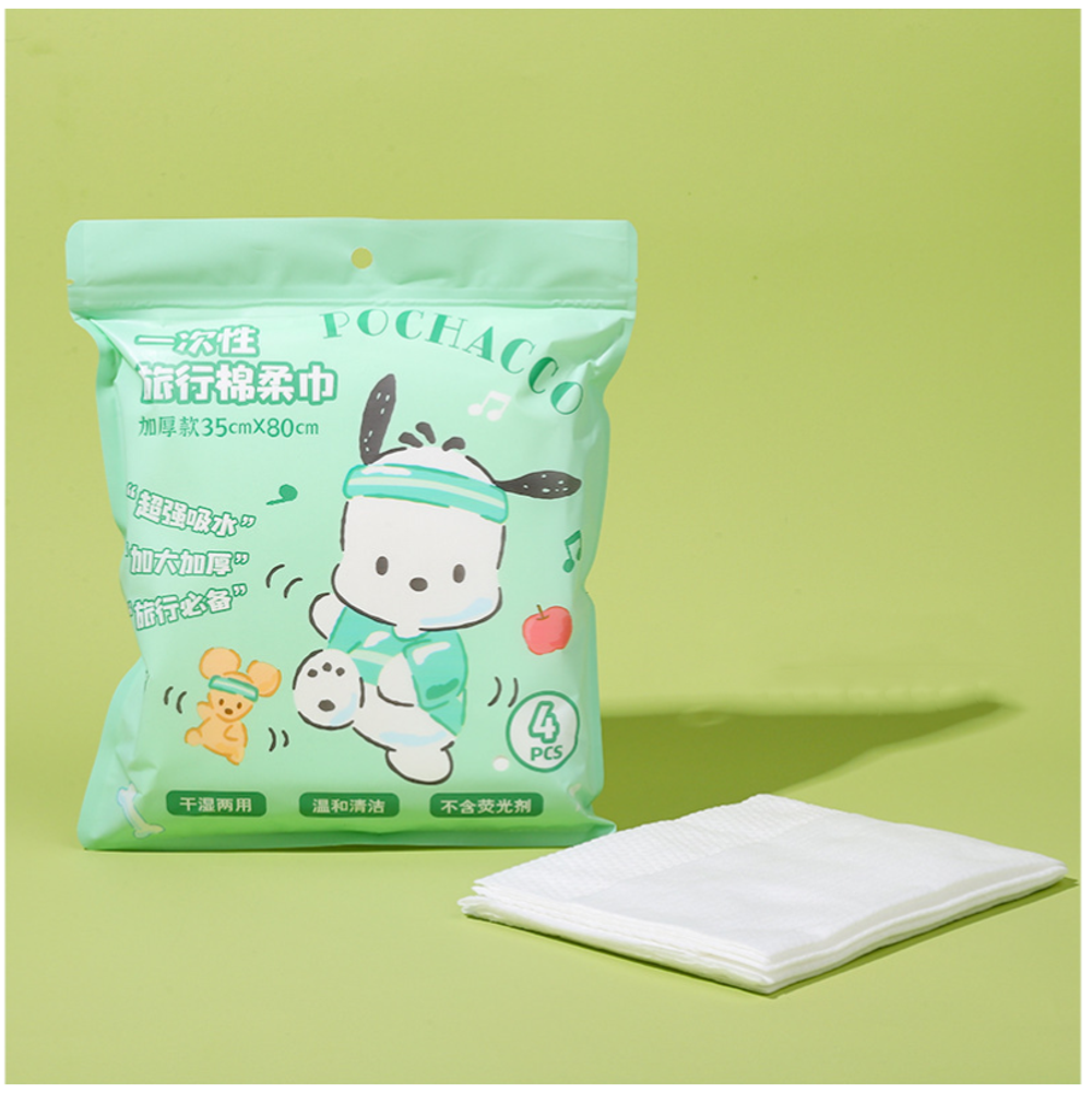 Одноразовые полотенца "Pochacco", 4 шт
