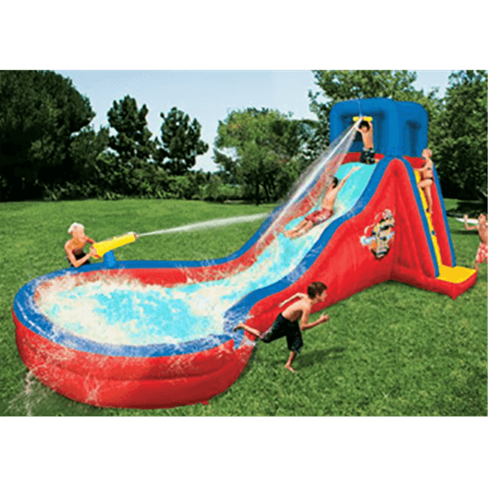 Коммерческий надувной водный батут с бассейном «Лазурная горка» 5*3*3 м