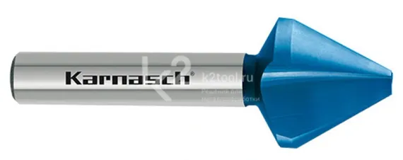 Зенковка Karnasch Ø6,3 мм с покрытием Blue-Tec, 60°, HSS-XE, DIN 334, арт. 40.3030-0063