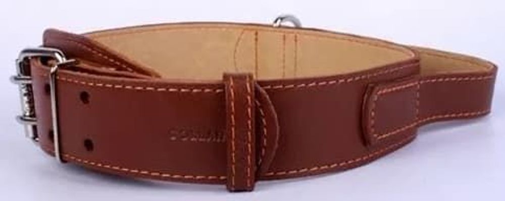 Ошейник двойной с ручкой ш. 45мм,дл. 56-68см,коричневый COLLAR