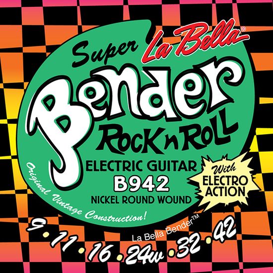 Струны для электрогитары, никелированные, 9-42, La Bella B942 The Bender Super