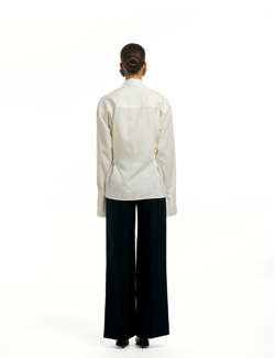 Рубашка с завязками шелк, белая