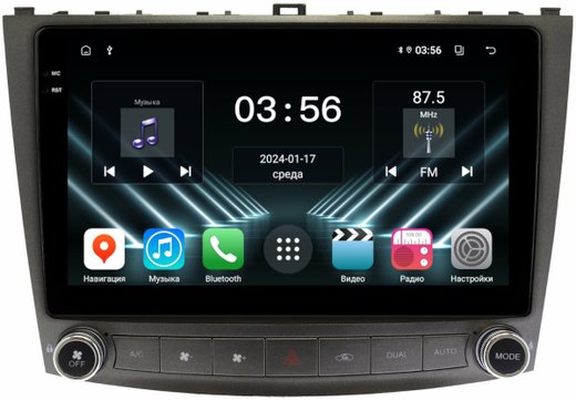 Магнитола для Lexus IS250 XE20 2005-2013 (ШГУ монохром) - FarCar DX10-9699 монитор 10.36" IPS на Android 13, 4+64Гб, CarPlay