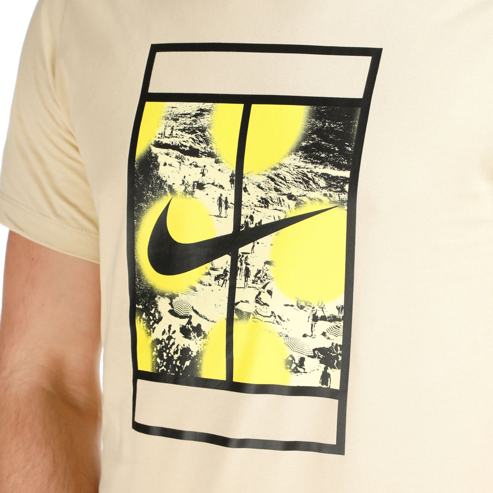 Мужское теннисное поло Nike Court Heritage RG T-Shirt Men - Beige, Multicoloured